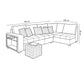 Modern L-Shaped Corner Sofa (Pine Wood, Plywood) – Turquoise – Tokyo