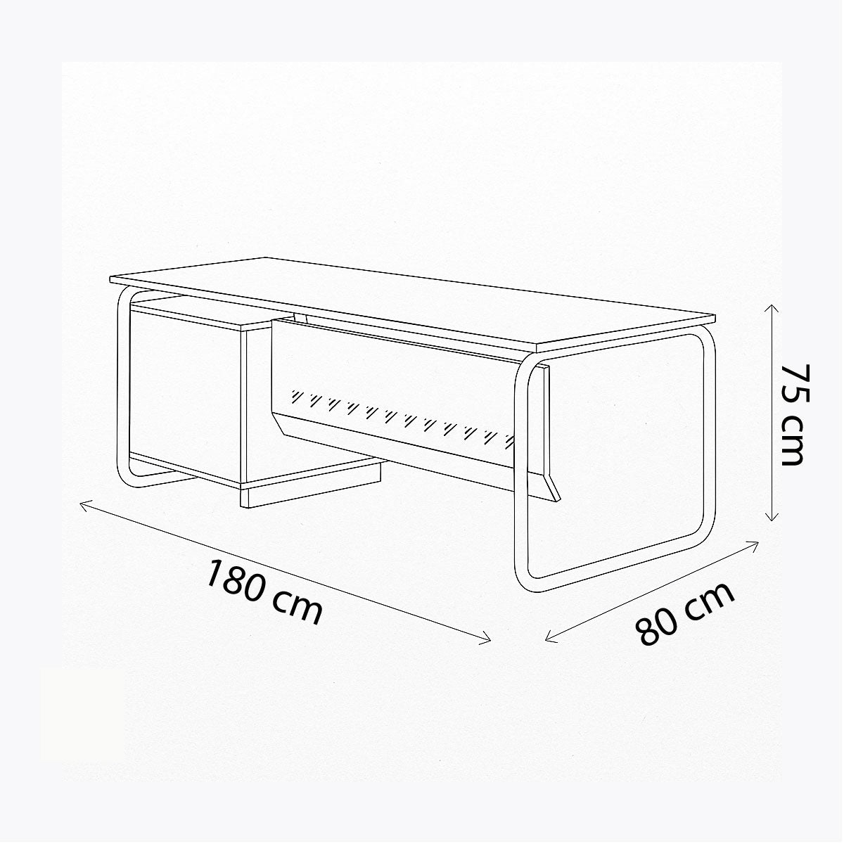مكتب 180×80×75 سم – خشبي – AZ1289