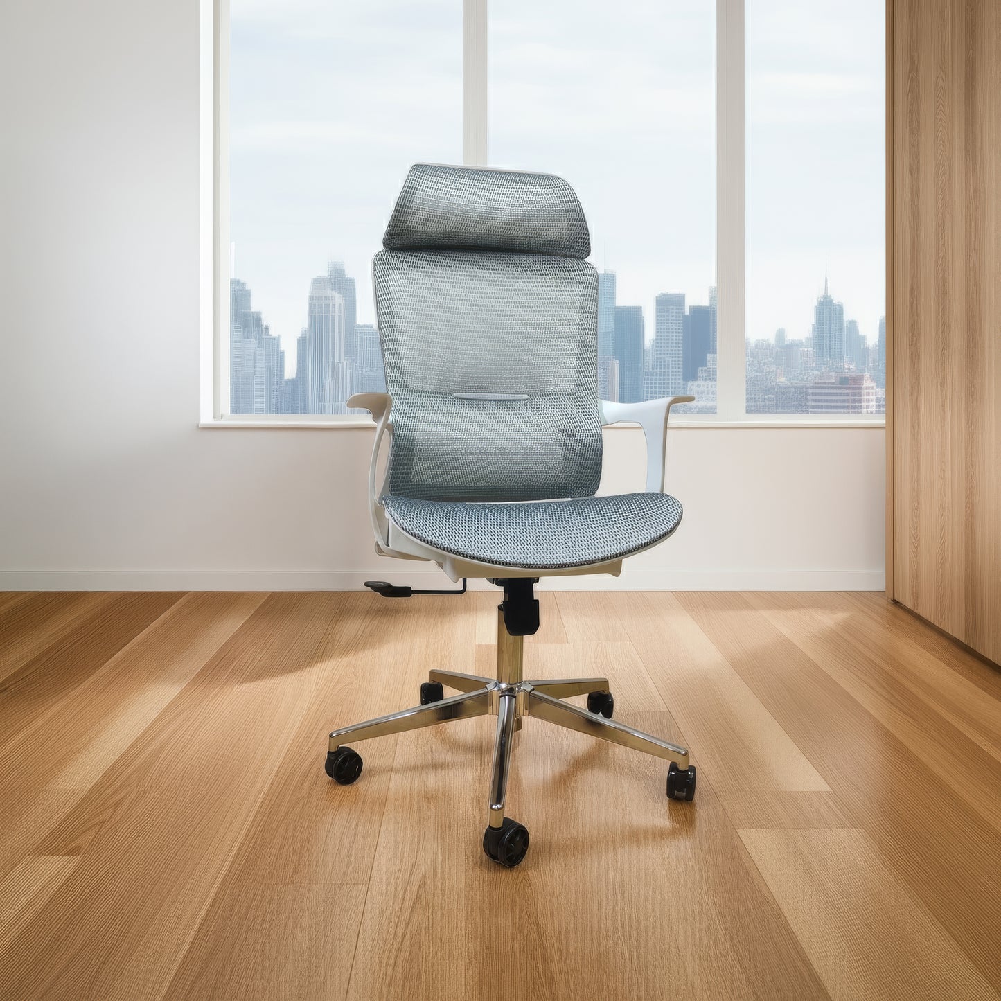 كرسي مكتب ظهر عالي 137×60×58 سم - رمادي - 834AW
