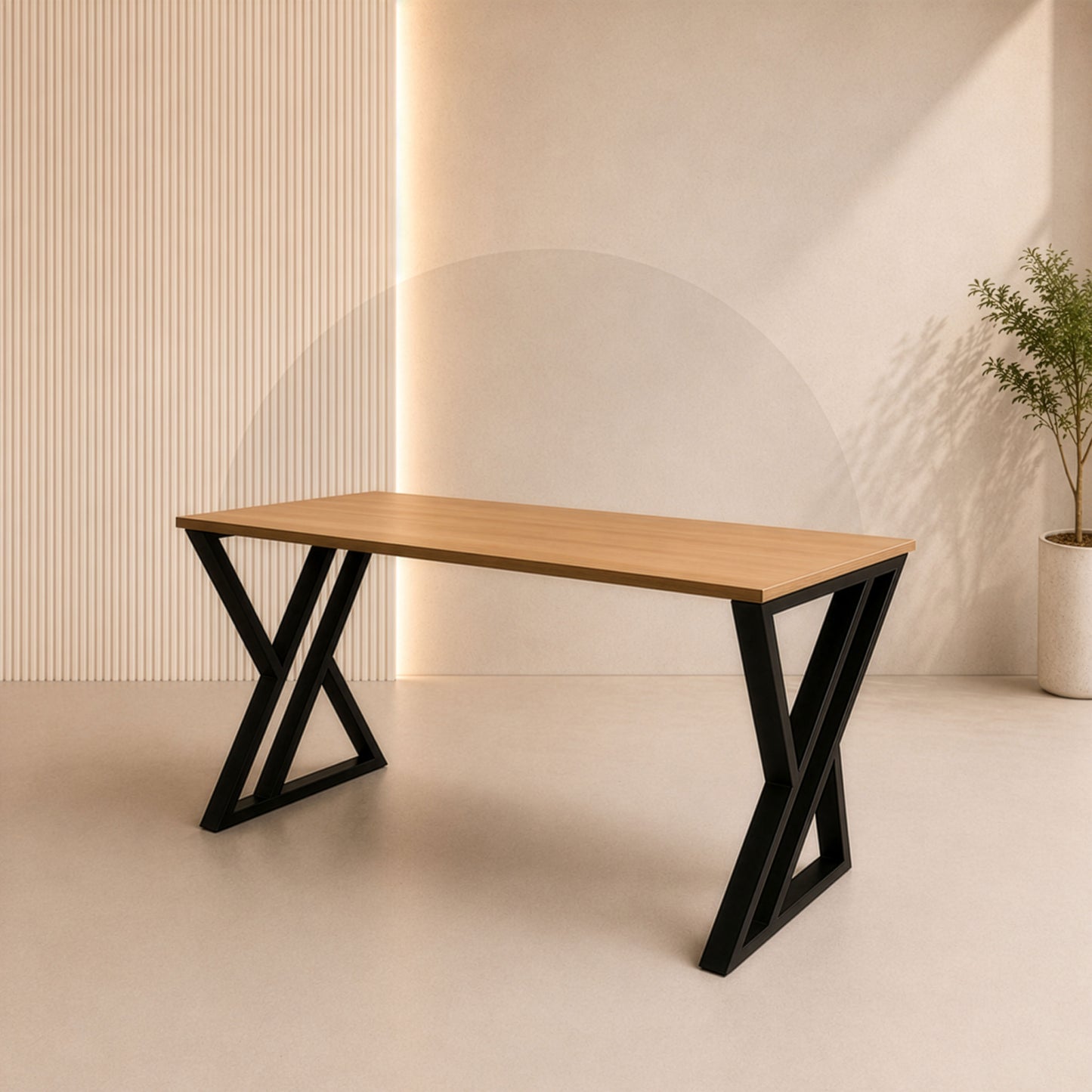 مكتب 120×60×75 سم + شاسيه معدني –  خشبي – AZ50047