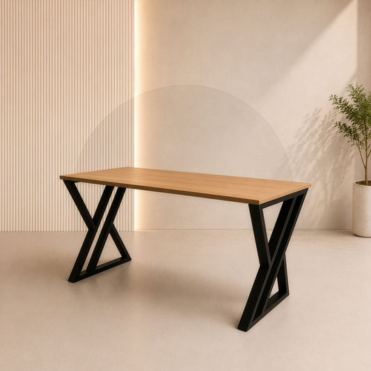 مكتب 120×60×75 سم + شاسيه معدني –  خشبي – AZ50047