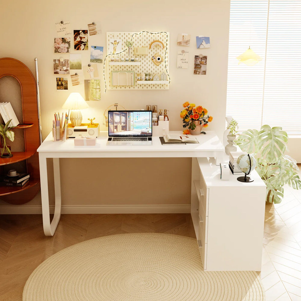 Desk 75 x 220 x 80 cm - White - AZ11186