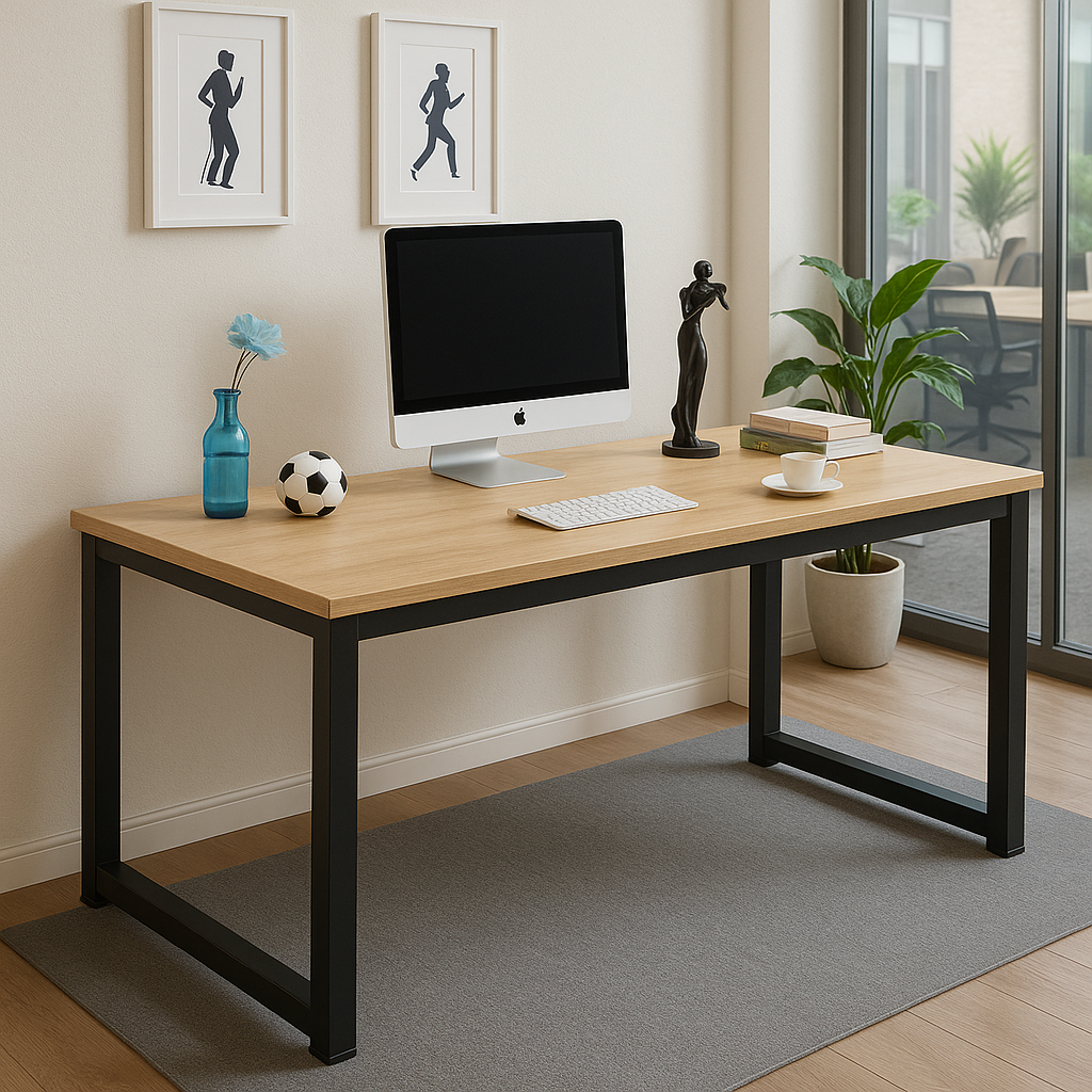 Desk 120 x 60 x 75CM - wooden  and black  - AZ1251