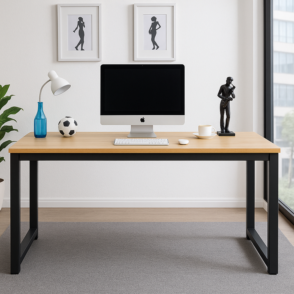 Desk 120 x 60 x 75CM - wooden  and black  - AZ1251