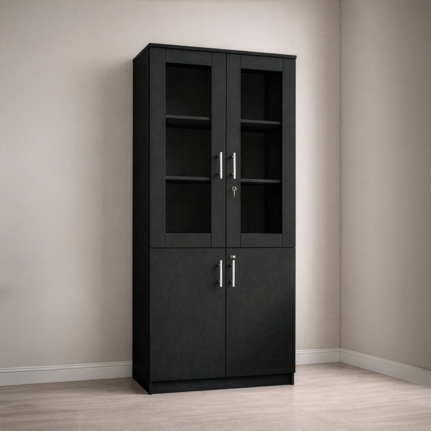 مكتبة 2 ضلفة 200×80×40 سم – أسود – AZ50054