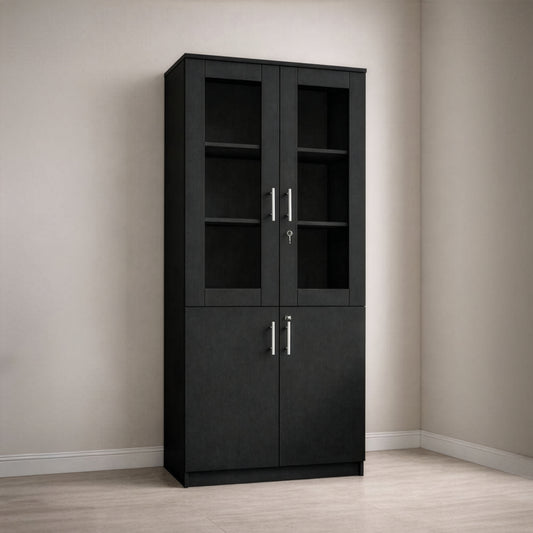 مكتبة 2 ضلفة 200×80×40 سم – أسود – AZ50054