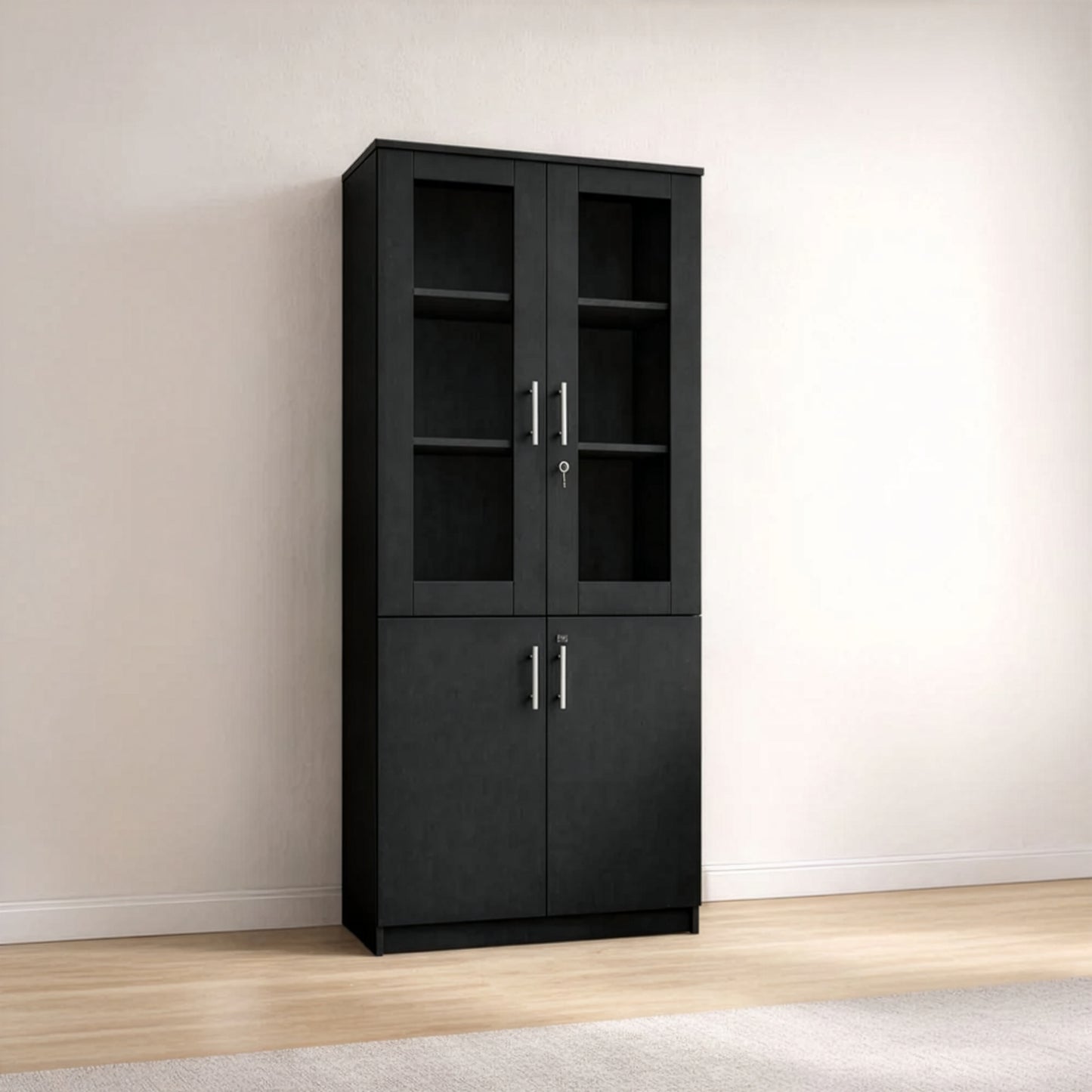 مكتبة 2 ضلفة 200×80×40 سم – أسود – AZ50054