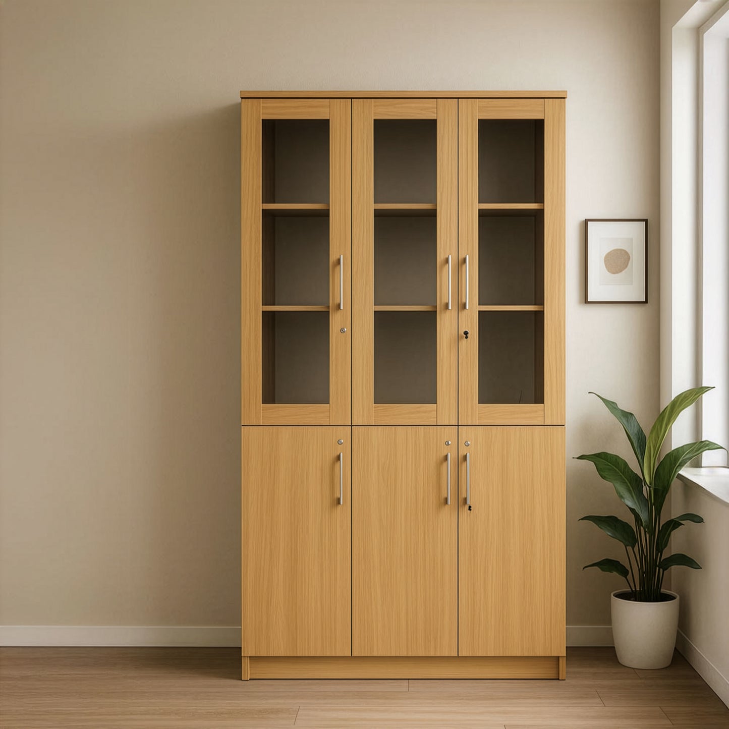 مكتبة 3 ضلفة – 120×40×200 سم – خشبي – AZ50050