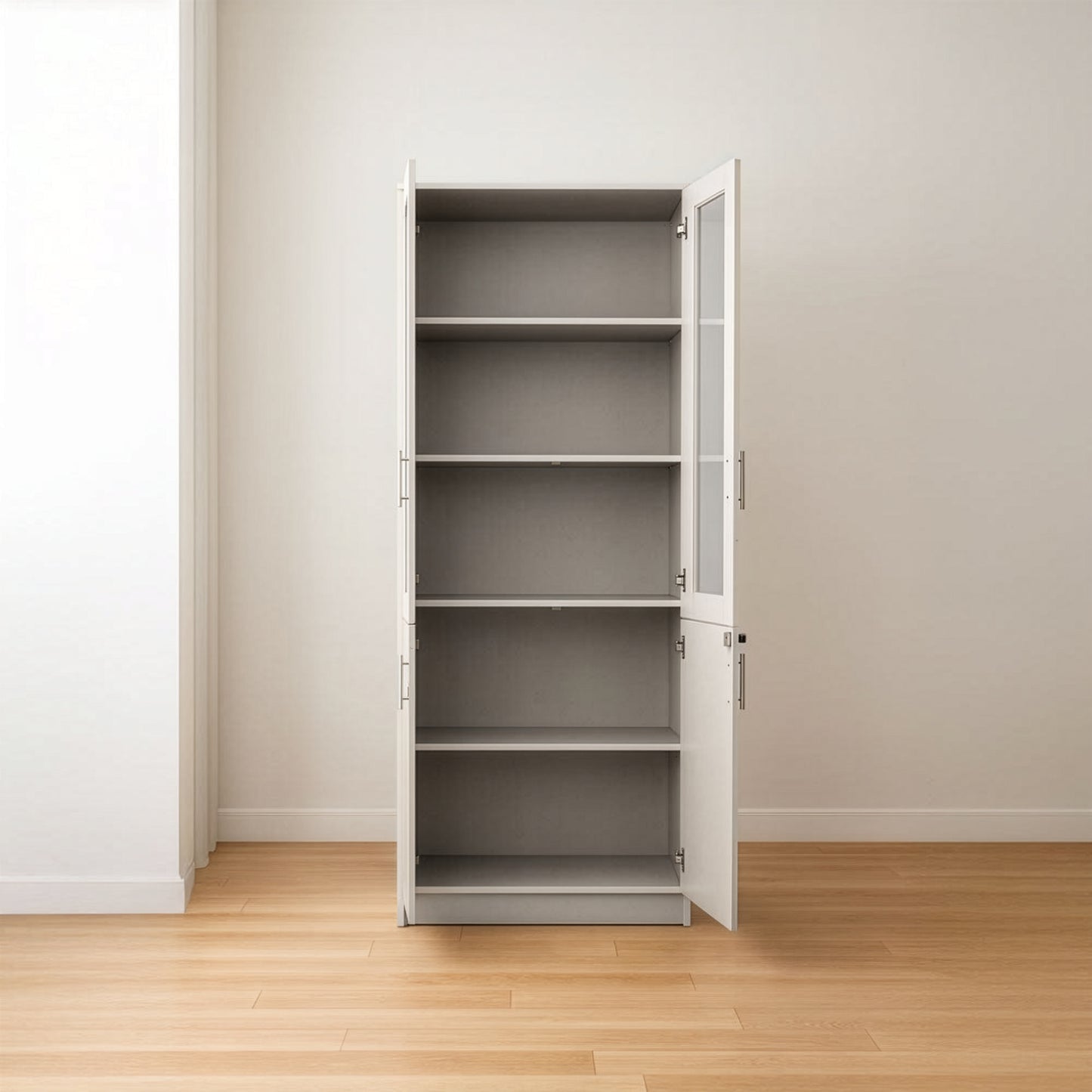 مكتبة 2 ضلفة – 200×80×40 سم – رمادي – AZ50033