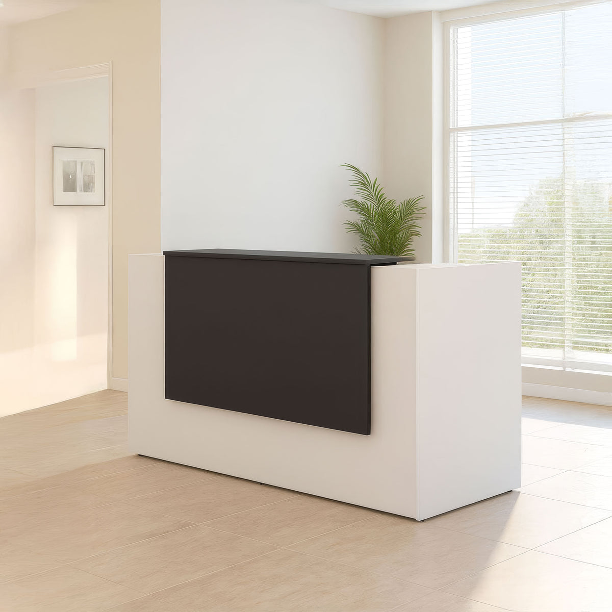 كاونتر 150×65×117 سم – أبيض وأسود – AZ50052