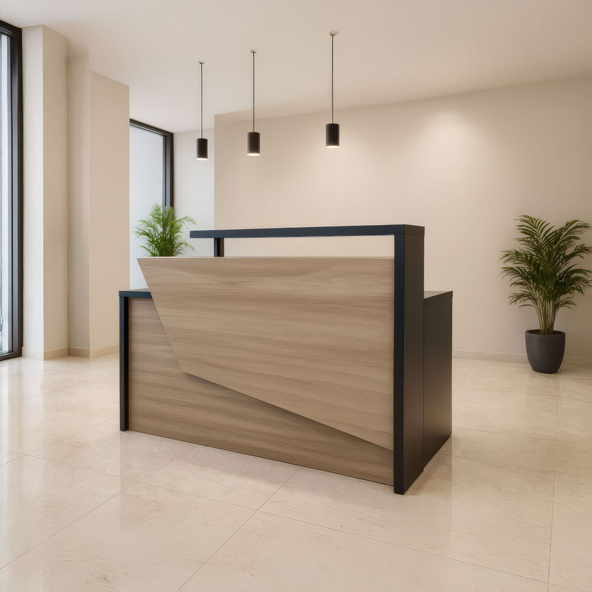كاونتر 140 × 60 × 114 سم – خشبي وأسود – AZ50046