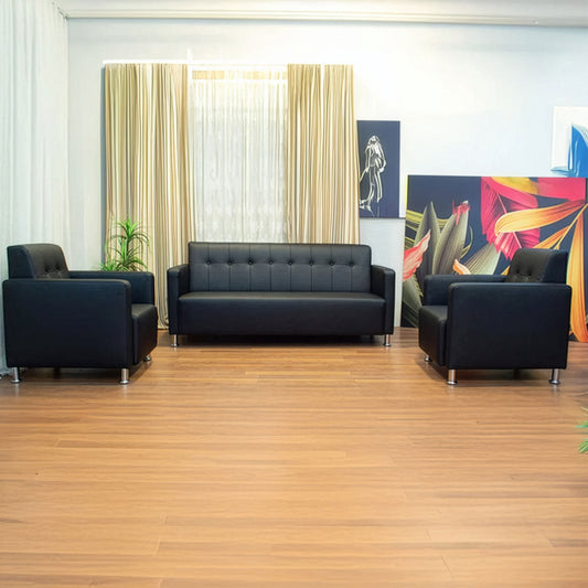Office Sofa Set – Black - CRYSTAL