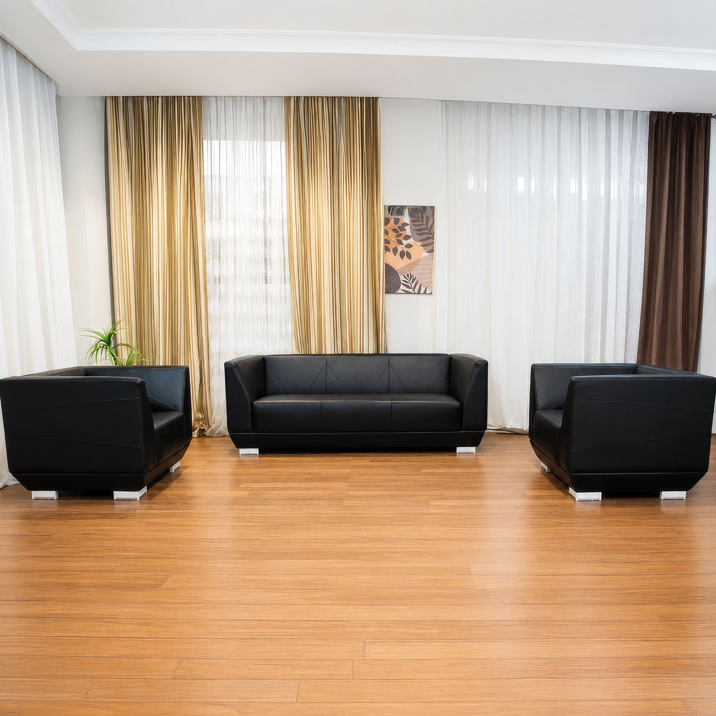 Office Sofa Set – Black - Dura