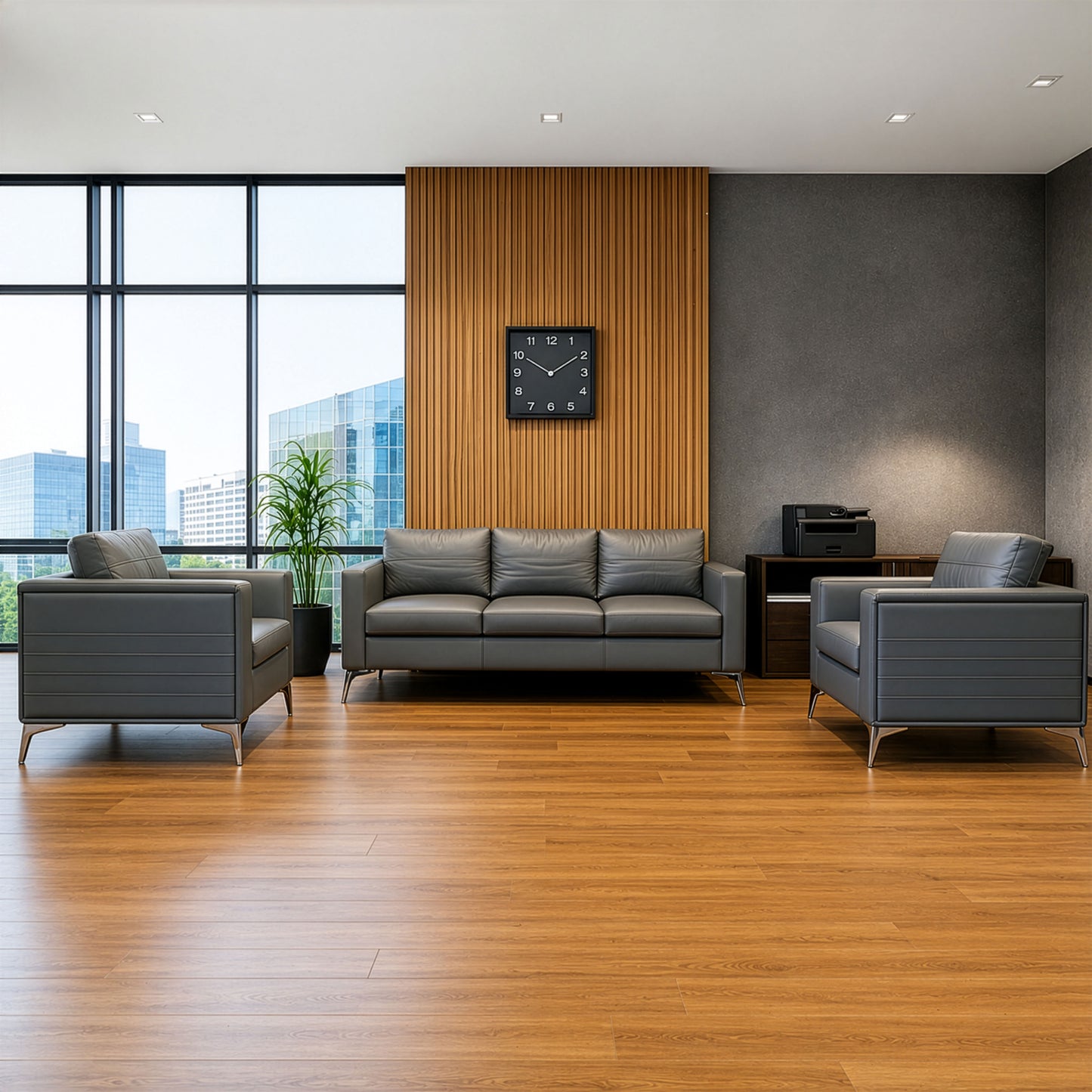 Office Sofa Set – Gray - Baran