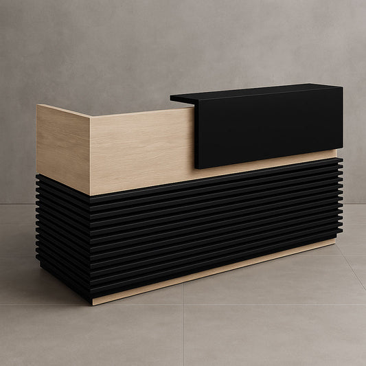 Reception Table 115 x 200 x 60 cm - Wooden and Black - AZ111217