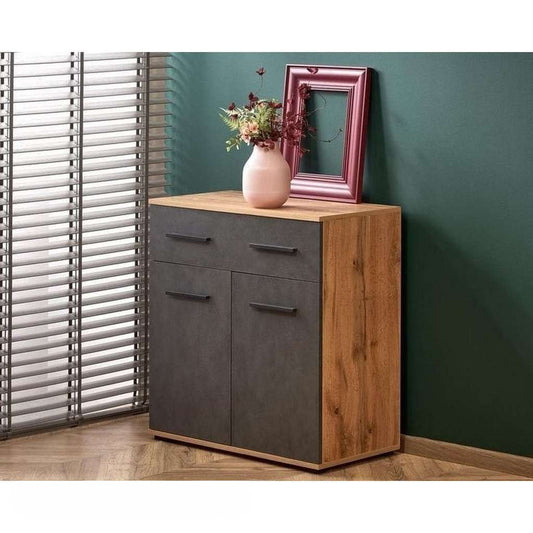 Unit Drawers, 70 × 30 × 85 cm - Black and Wooden - AZ5007