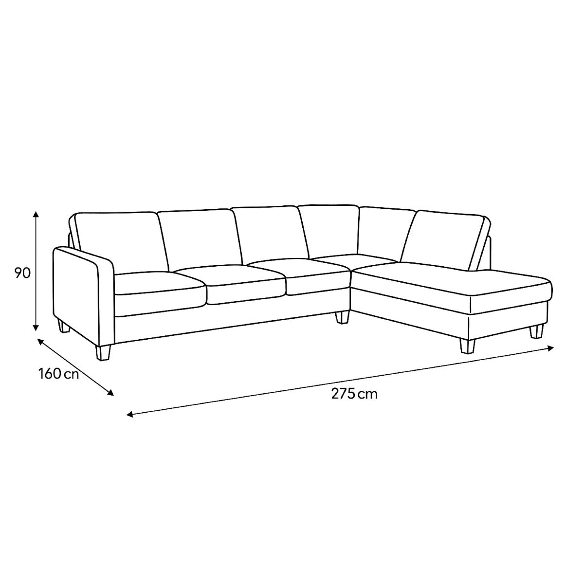 Modern L-Shaped Corner Sofa (Pine Wood, Plywood) – Loura