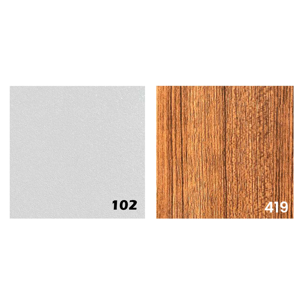 Desk 120×60×75 cm + Attached Unit (1 Door + 1 Drawer) – White and Wooden – AZ1050