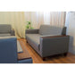 Office Sofa Set – Gray Leather with Musky and mdf Wood - TOZLA