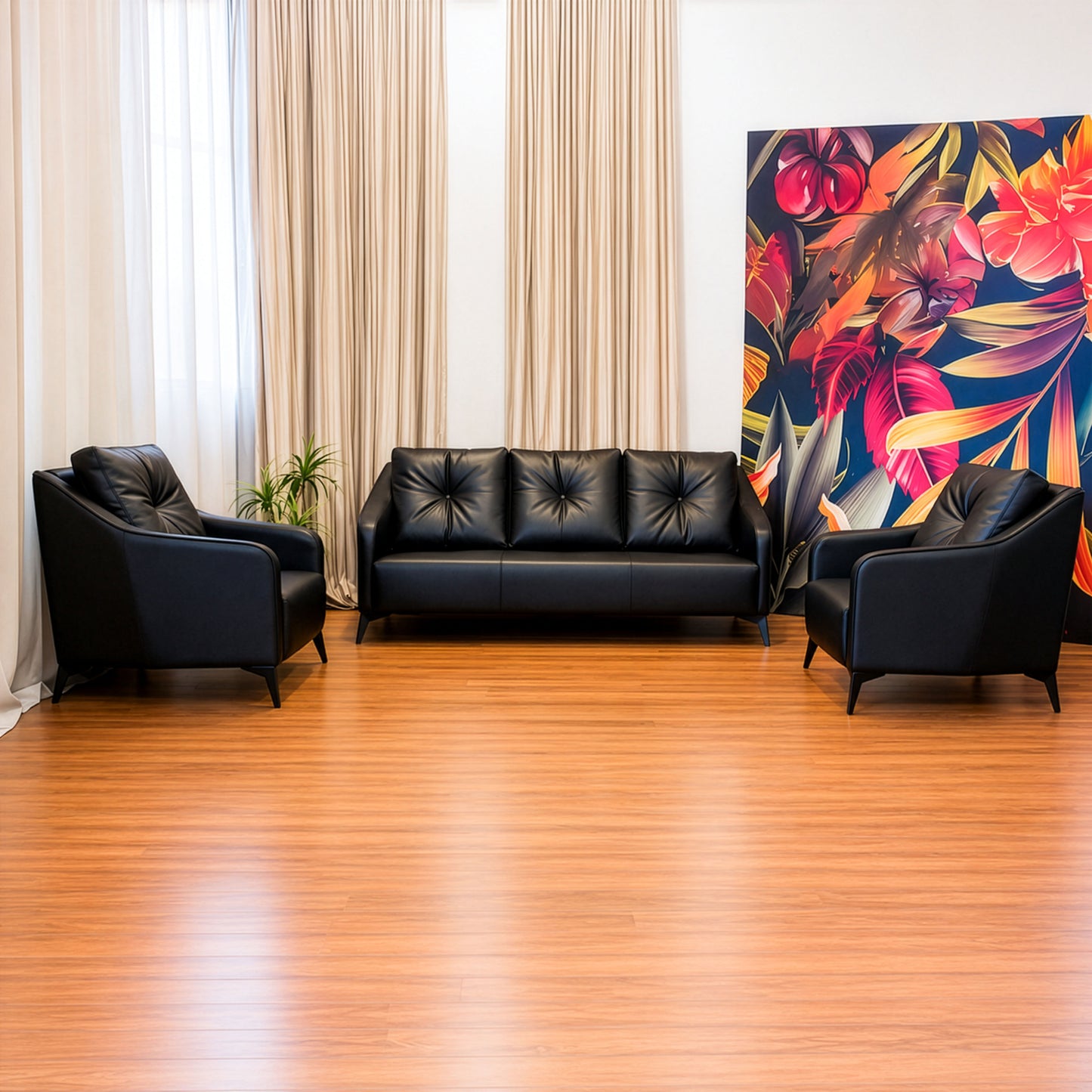 Office Sofa Set – Black - RIYADH