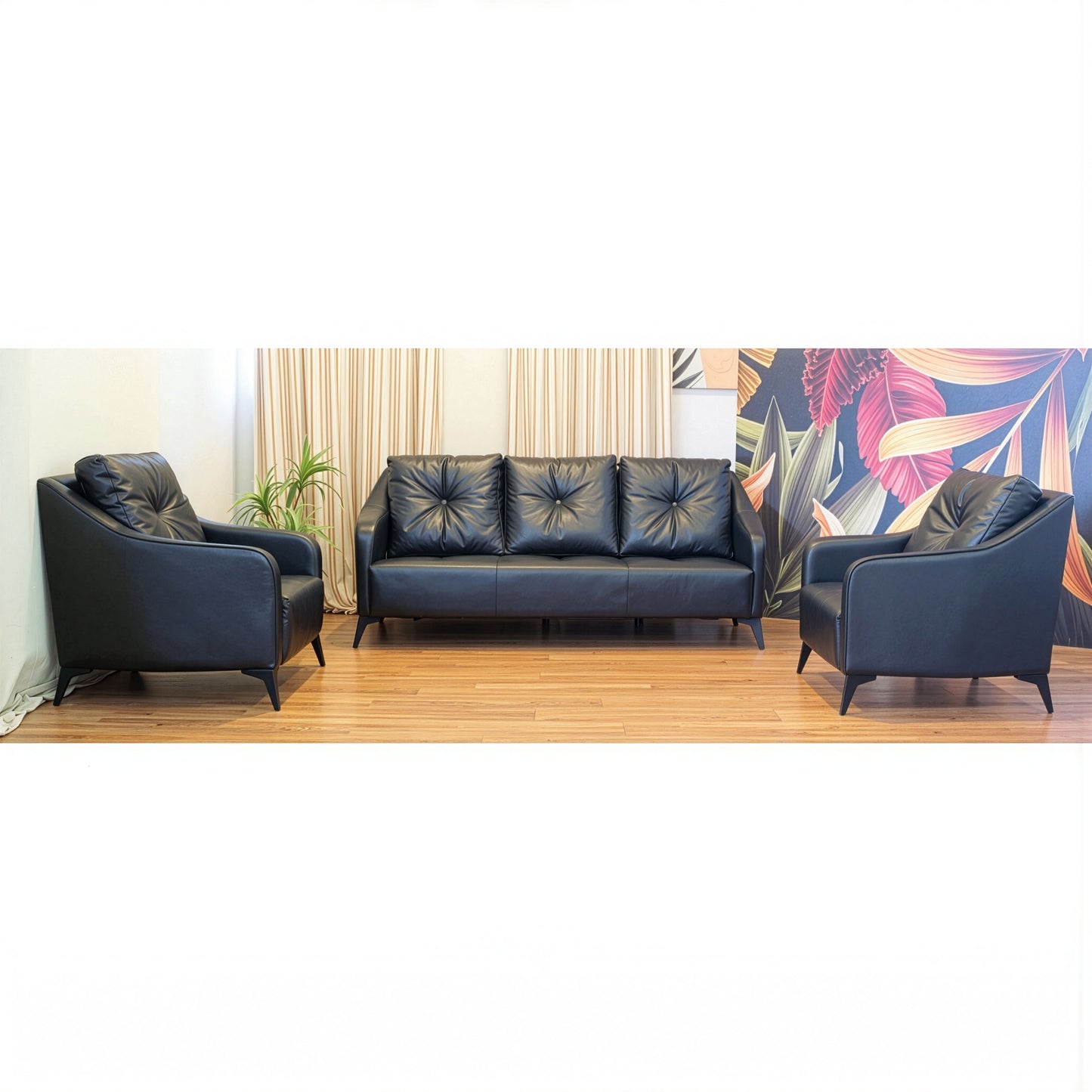 Office Sofa Set – Black - RIYADH