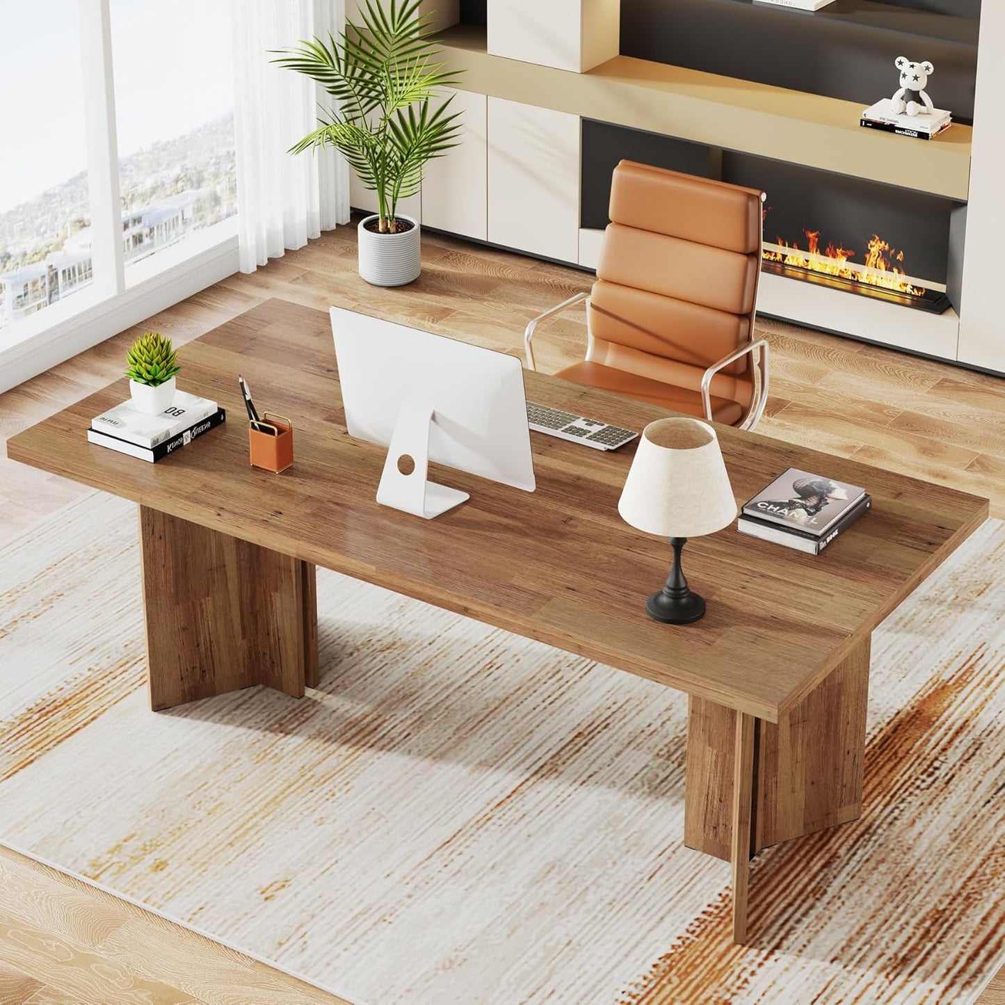 Desk 75 x 220 x 80 cm - Wooden - AZ11171