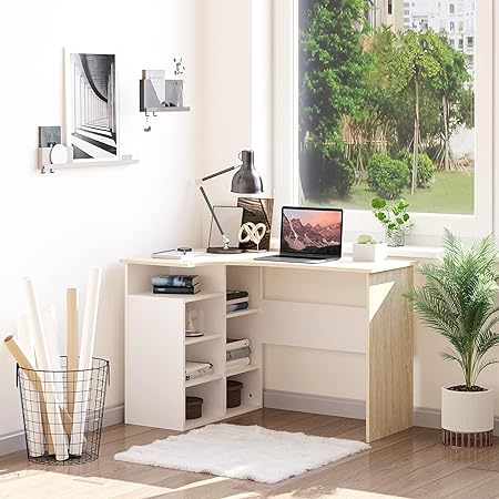 Desk 120 x 45 x 74 cm - Beige and White - AZ1055