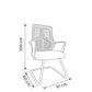 Fixed Back Office Chair 61*60*100 cm - Black - 717-2