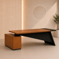 Desk 200×160×75 cm + Side Unit – Grey and Brown – AZ50022