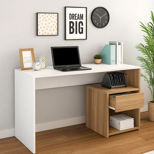 Desk 75 x 200 x 80 cm - White - AZ11177