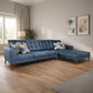 Modern L-Shaped Home Corner Sofa – Natural Wood – Denim Blue – 285*175*85 cm – Cappuccino Pro Max
