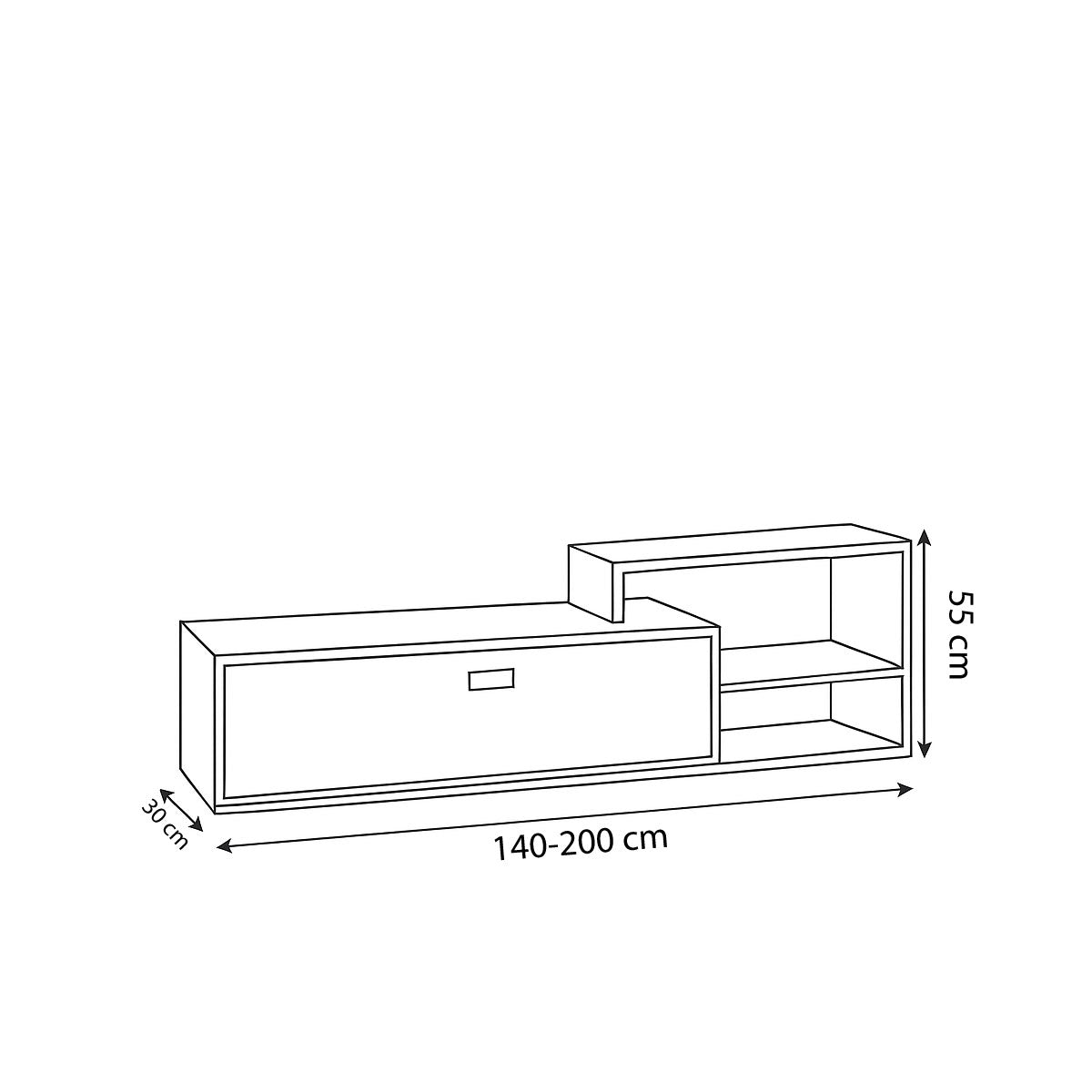 TV Table, 140-200 × 30 × 55 cm - MOD - AZ3009