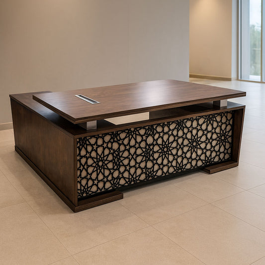 مكتب 180×160×75 سم + سايد – بني – AZ120121