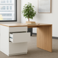 Desk 140 x60 x 75 cm - white &wooden - AZ1095