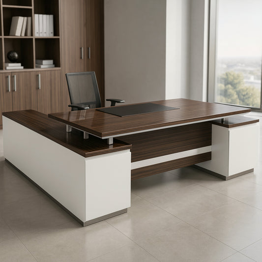Manager's desk 200 x 80 x 75 - Brown and White - AZ1079