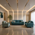 Modern 3-piece sofa set (Beech, Musky, and Plywood wood) – Color: Turquoise  – Star