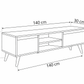 TV Table, 140 × 30 × 50 cm - Wooden and White - AZ30078