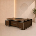 مكتب 200×160×75 سم + سايد – بني وبيج – AZ120134
