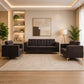 Modern Sofa Set 3 Pieces (MDF and Musky Wood) – Color: Brown – izel