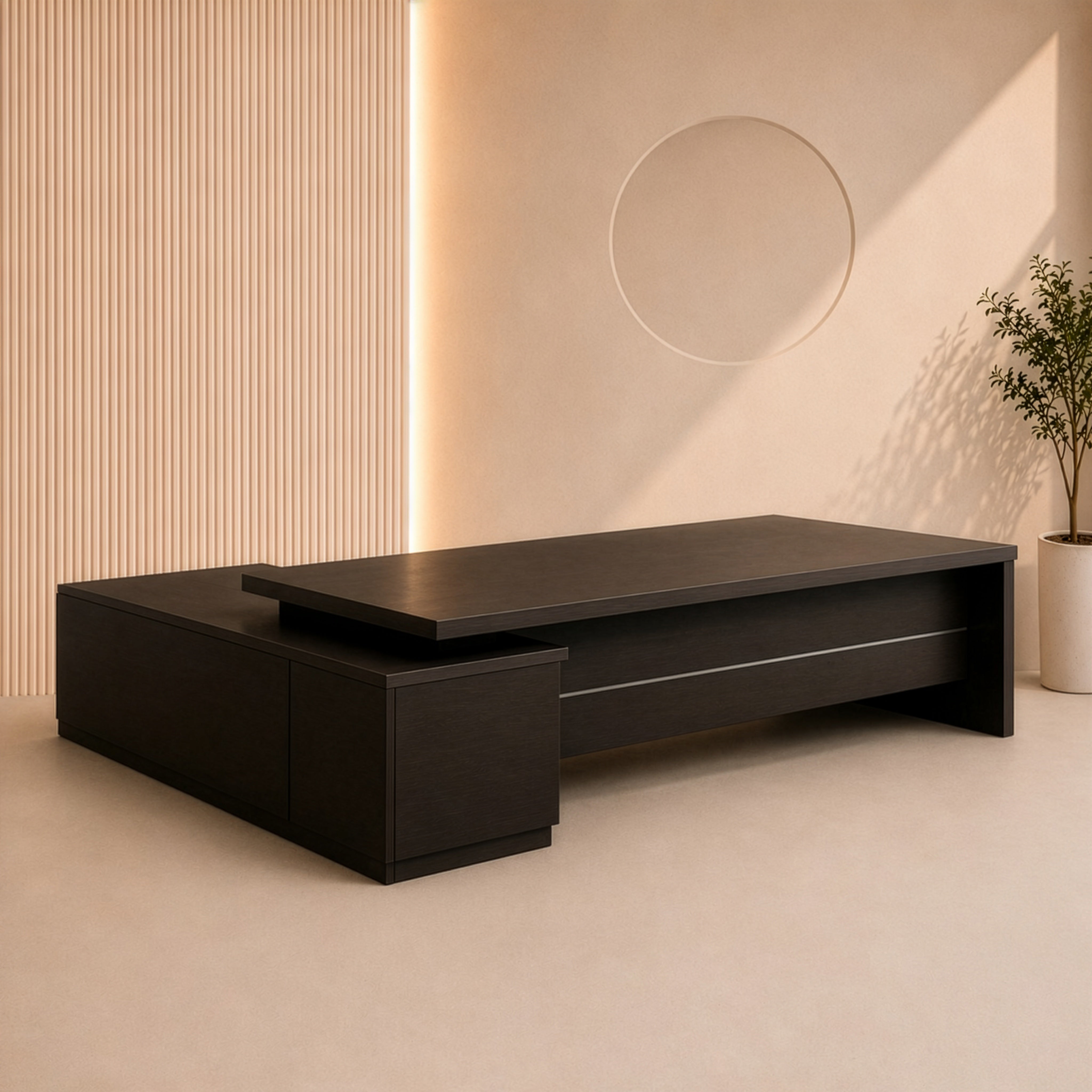 مكتب 220×160×75 سم + سايد – بني – AZ120162