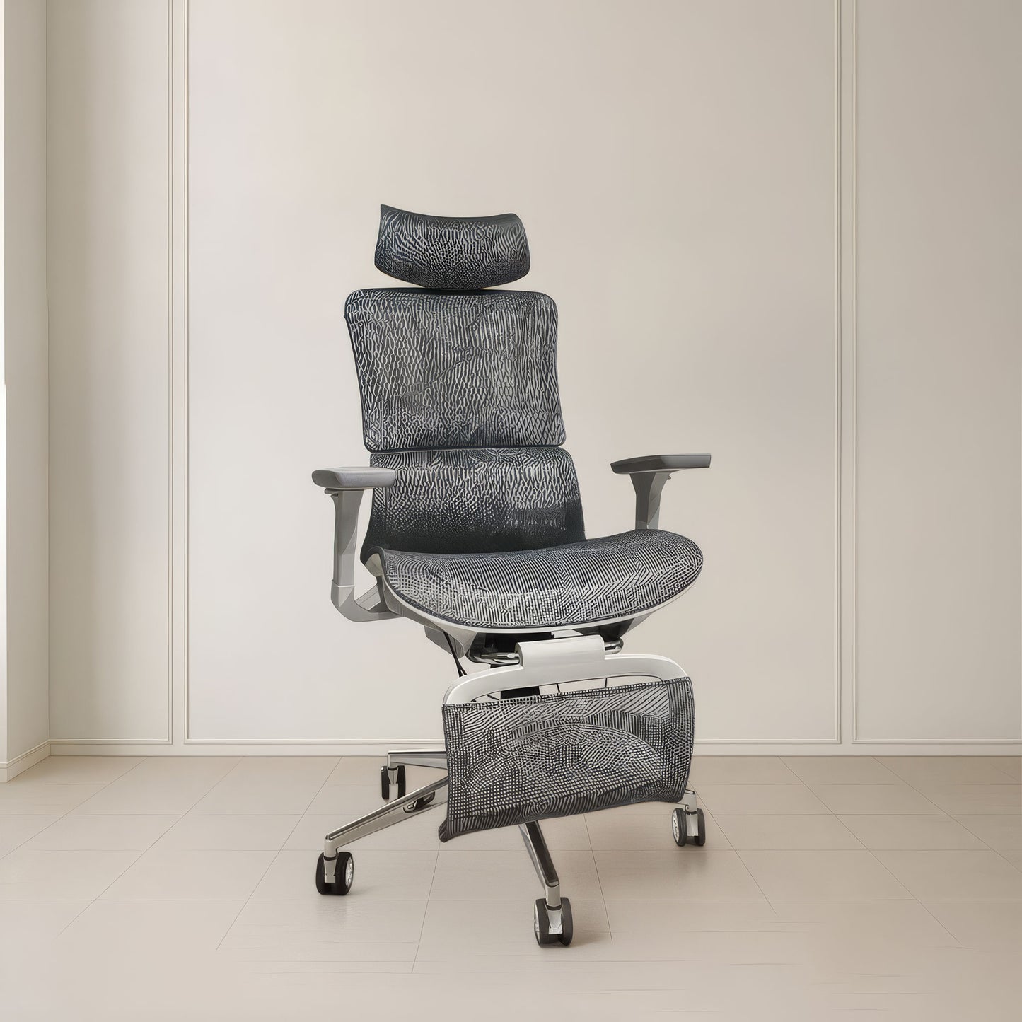 كرسي مكتب ظهر عالي 124×76×70 سم – رمادي – JF10110
