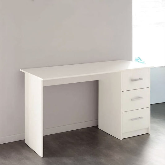Desk 120 x 60 x 75 cm + Attached Drawer Unit - White - AZ1063