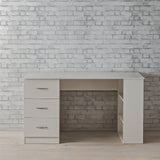 Desk 160×80×75 cm + Attached Unit (3 Door )+ Bookcase – White – AZ107700