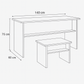 Desk 140x 60 x 75 cm - White - AZ1083