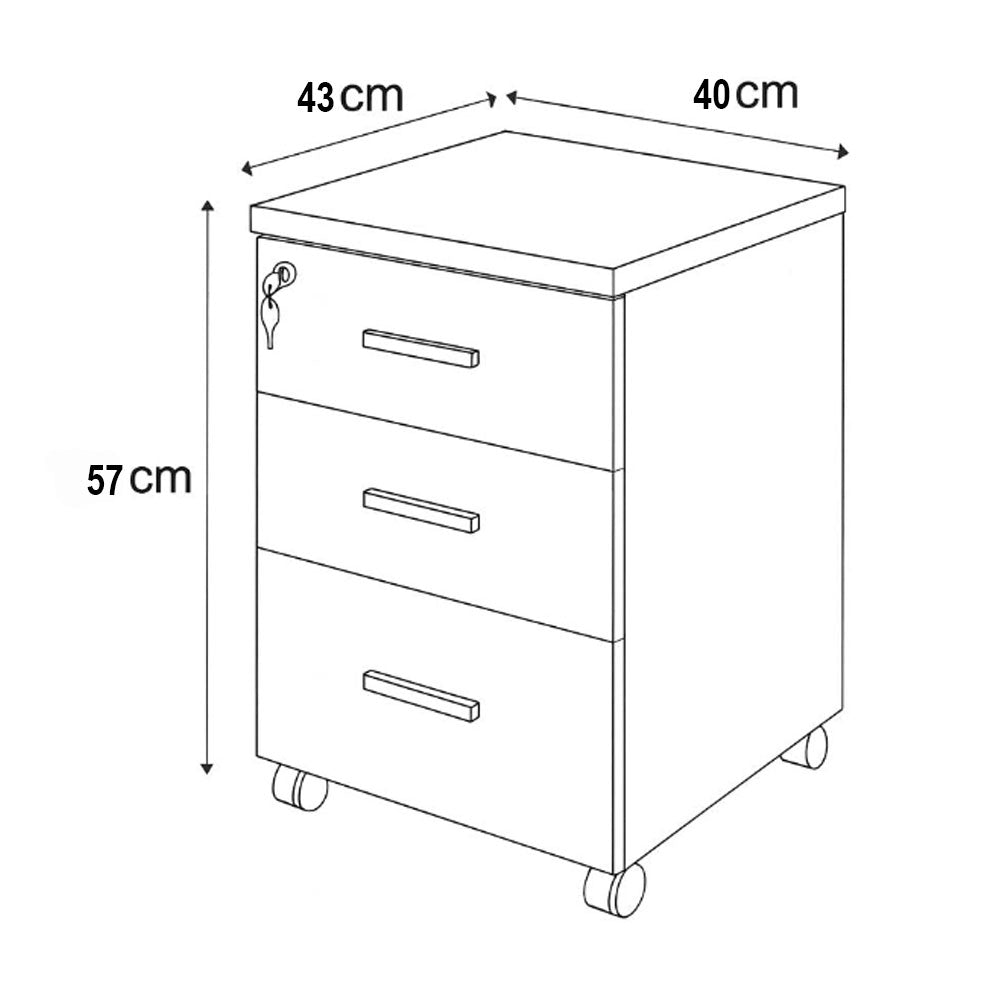 Unit Drawers 3-Drawer 40×43×57 cm – Beige – AZ111247