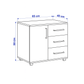 Unit drawer, 80 x 40 x 65 cm - Wooden - AZ1112480