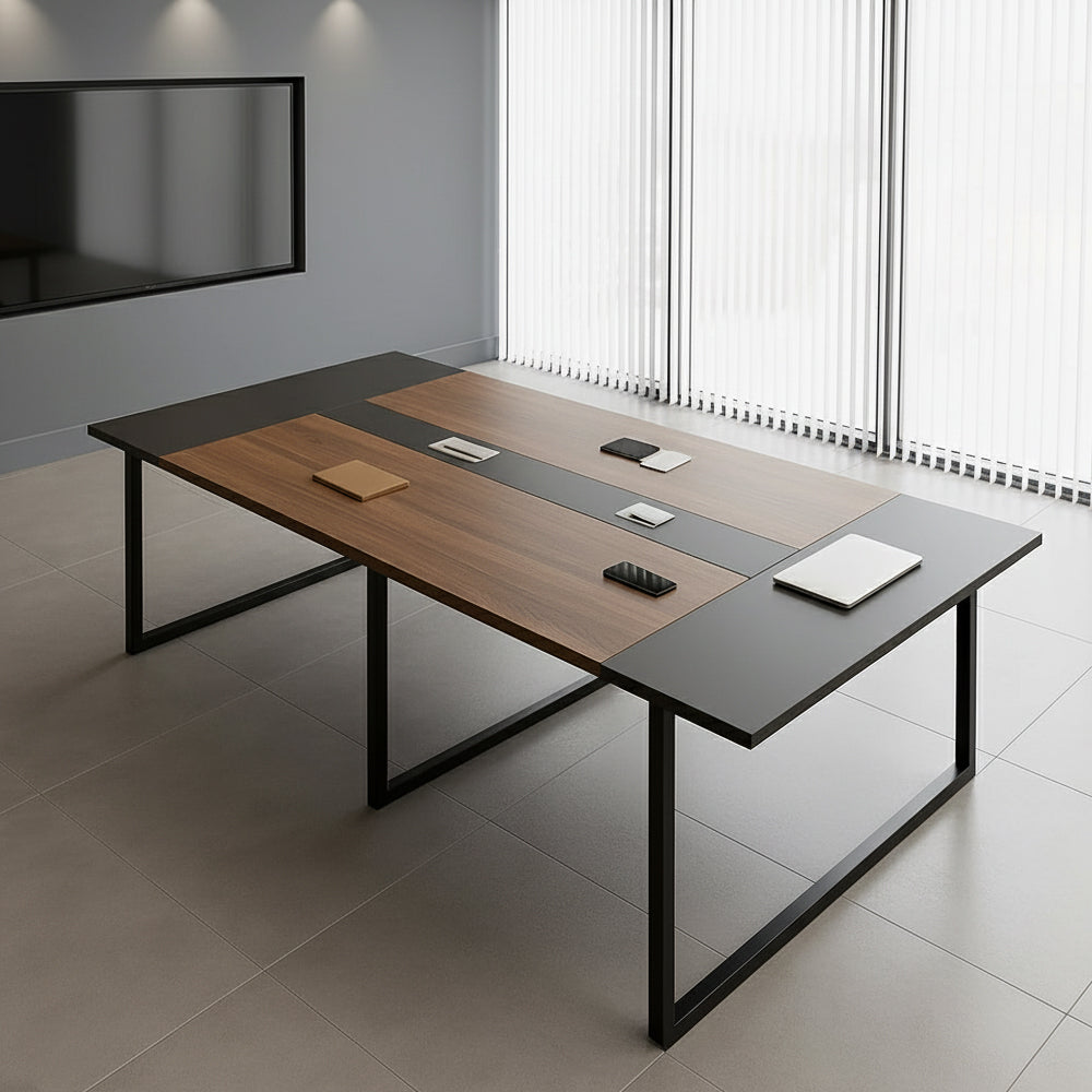 طاولة اجتماعات – 240×120×75 سم – بني وأسود – AZ111252