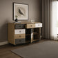 Unit drawer, 120 x 40 x 75 cm - Wooden & black & white- AZ111258