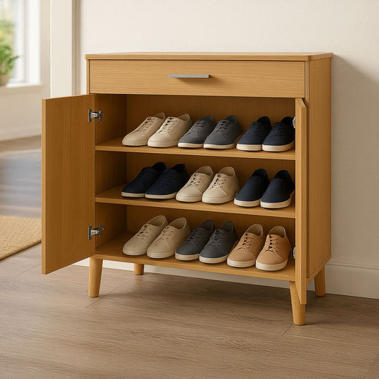 Shoe cabinet 120 x 40 x 80 cm - wooden - AZ111313