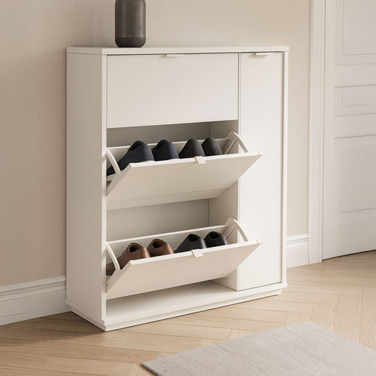 Shoe cabinet 100 x 100 x 40 cm - white - AZ111317